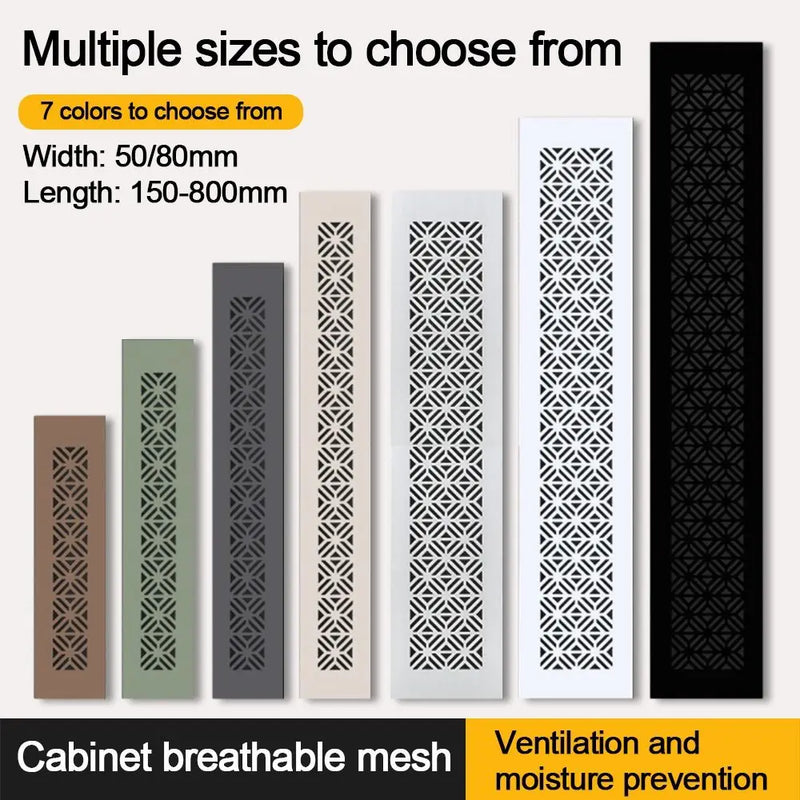 Aluminum Alloy Vents Cover Rectangle Louver Ventilator Grille Cover Breathable Mesh 50/80mm Wide Air Vent Decor
