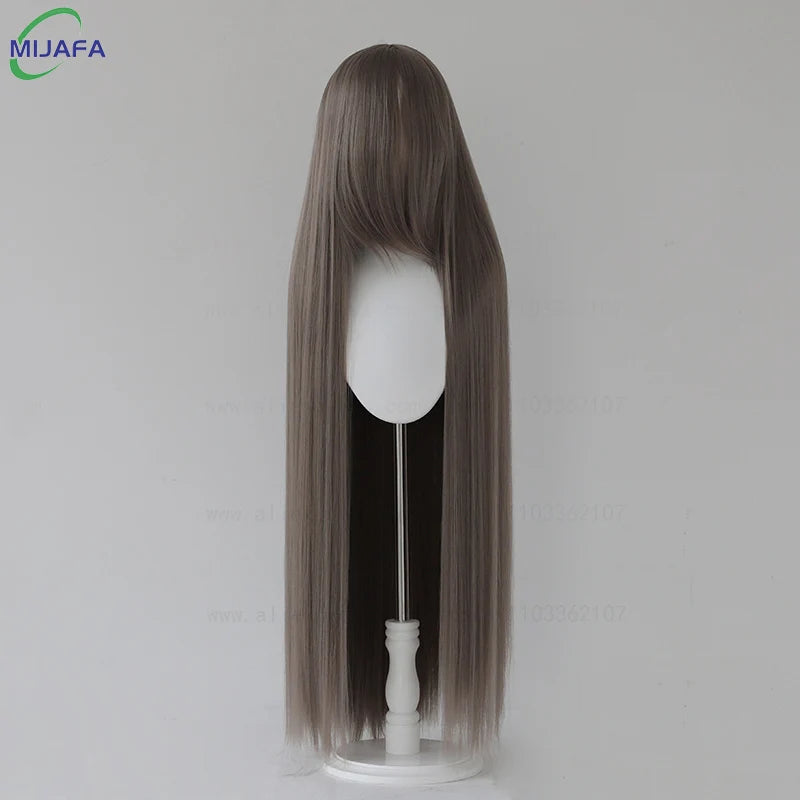 Very High Quality 600g 68 Colors 40 Inch 100cm Long Straight Cosplay Wig With Bangs Heat Resistant Hair Anime Wigs + Wig Cap