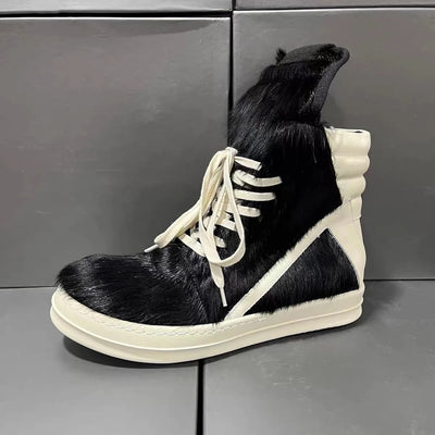 Ro Luxury Men Ankle Boot Black Horsehair Women Sneaker | SAMAG