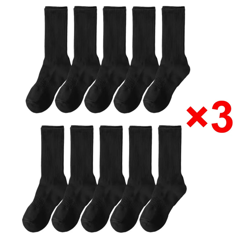 10/20/30Pairs Pure Cotton Men's High Socks Classic Black | SAMAG