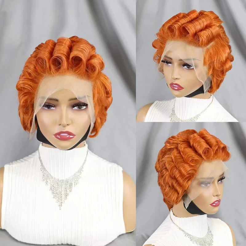 613 Blonde Pixie Cut Short Bob Loose Wave Human Hair Wigs Chocolate Brown Short Bob 13x4 Transparent Lace Front Wigs Preplucked