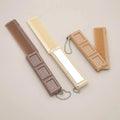 2 in 1 Portable Folding Comb Chocolate-Shaped Mini Compact Hair Comb with Mirror Creative Travel Hair Smooth Styling Tool