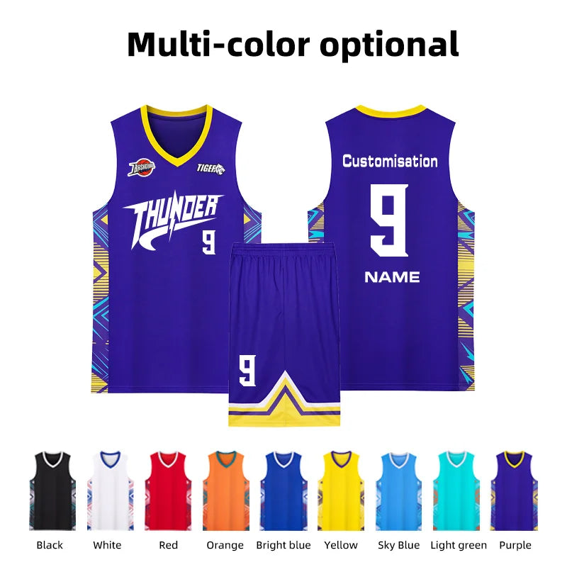 Adult Kid Basketball Jersey Youth Quick-drying Breathable Unisex Team Training Uniform Shirt Sportswear Child Tracksuit Outfit