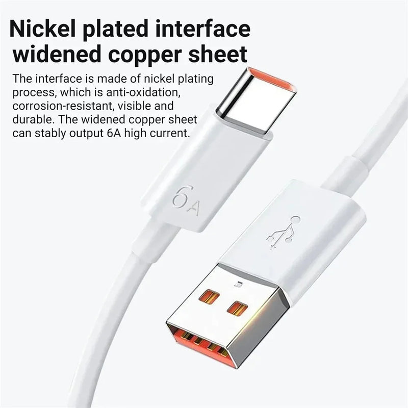 66W 6A Super Fast Charger for Huawei Mate 40 50 60 P50 P60 Nova 9 10 Honor 90 100 Magic 5 Lite 6 Pro Type C Fast Charging Cable