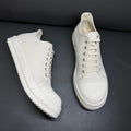 Classic Men's And Women's Low Top Casual Sneakers White Beige Canvas Thick Sole Lace-Up Luxury Flat Shoe