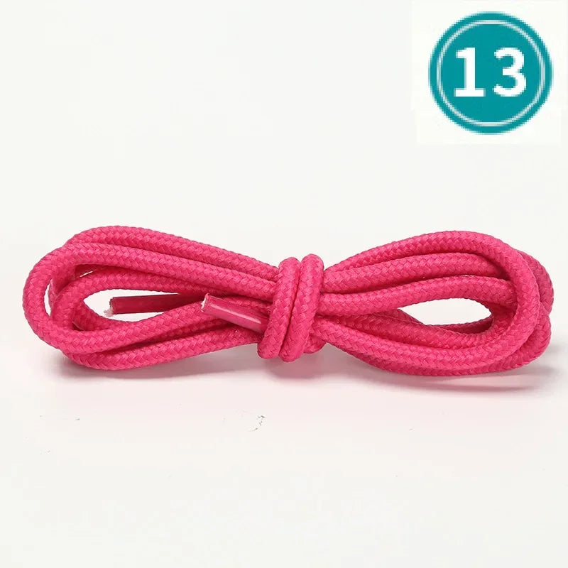 Unisex Round Shoelaces Colorful Hiking Sneakers Shoelace Black Shoe Laces Fits All Shoes Fashion Sport Boots Lacets Shoestrings