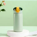 DIY 460ml Portable Kids Thermos Mug With Straw Stainless Steels Cartoon Vacuum Flasks Cute Thermal Water Bottle Customize logo