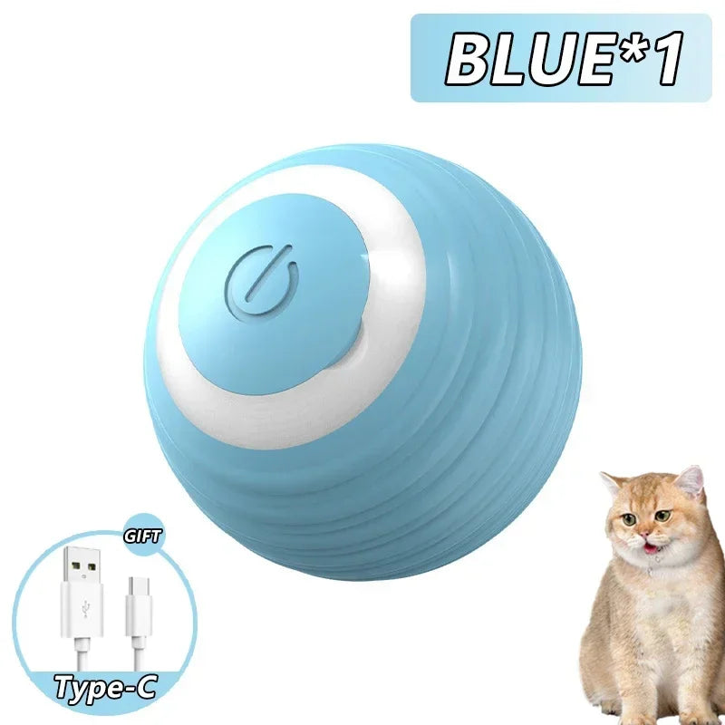 Cat Toys Pet Toy Supplies Accessories for Cats Spinning Ball Electric Interactive USB Charging Cat Ball Products Home Garden