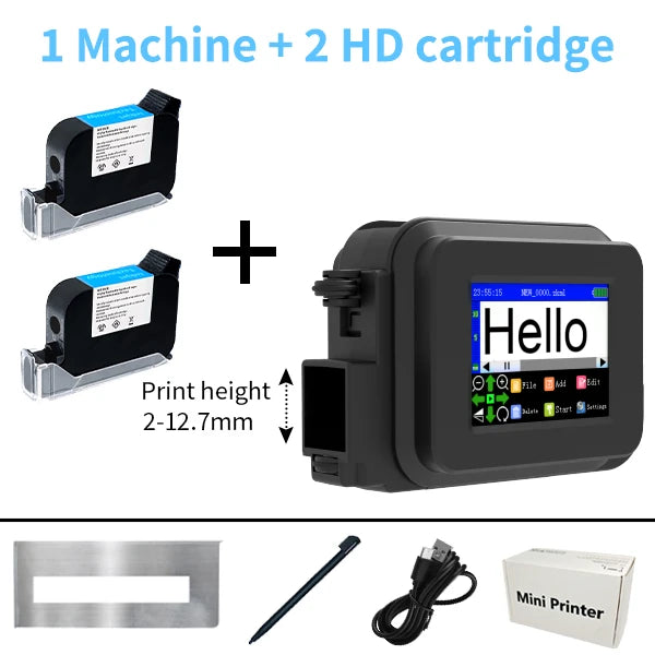 Iottim 12.7mm Mini Portable Inkjet Printer Small Business Date Label Printer QR code Logo Batch Number