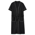 Big Yards L - 4XL Pajamas Mens Soft Cotton Knited Robes Sexy V-Neck Short Sleeve Bathrobe Male Solid Color Nightgown Lounge