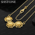 18K Gold Three Snowflakes Pendant Necklace For Women necklaces Fashion Party Birthday Wedding Jewelry Choker