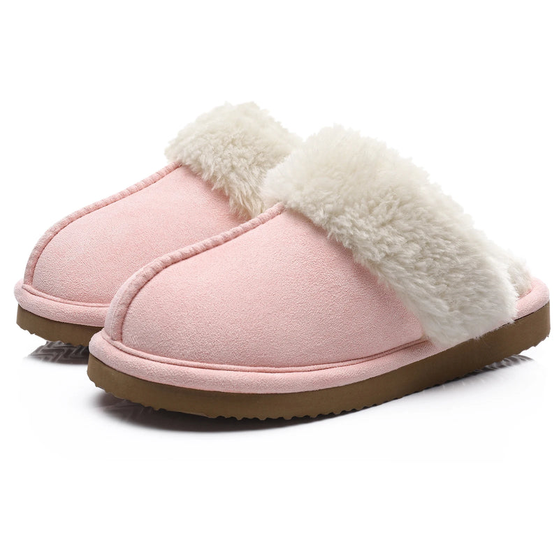 Comwarm Winter Fluffy Fur Slippers for Women Warm New Home Slippers Faux Fur House Mules Shoes Indoor Bedroom Comfy Fuzzy Slides