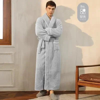 Fashionable double-sided thick plush nightgown women | SAMAG