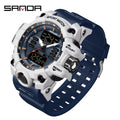 SANDA Men Quartz Watches G Style Military Sports LED Digital Outdoor Waterproof Dual Display Wristwatch - Visuel 13 | SAMAG
