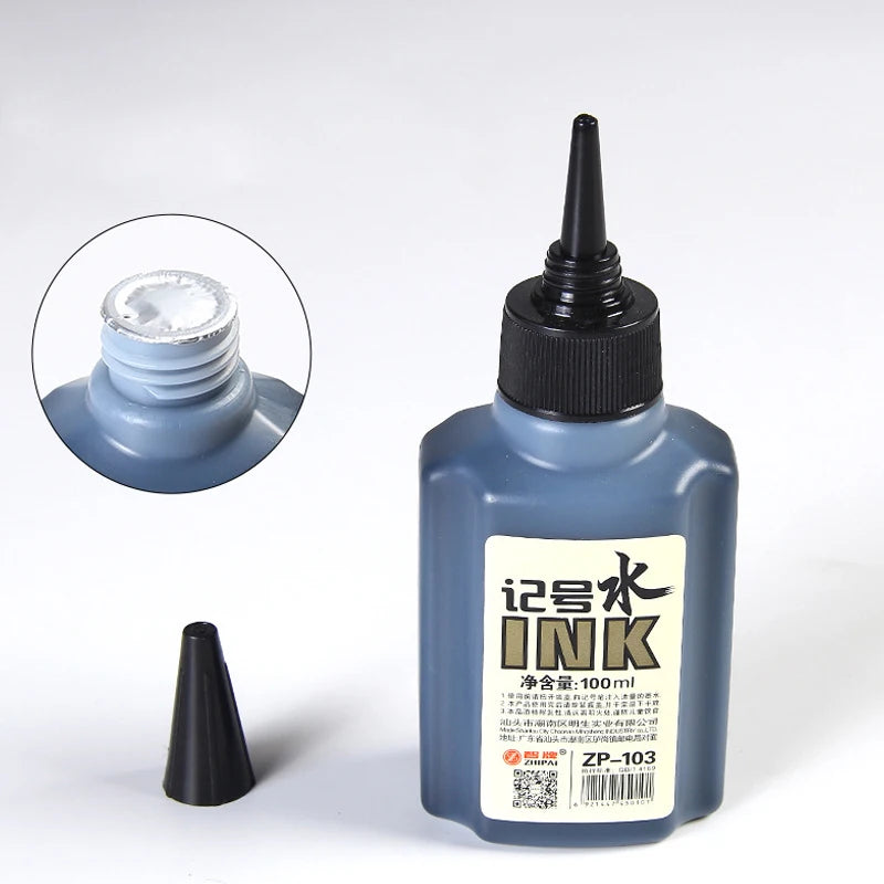 100ml Permanent Markers Ink Refill,Quick-Drying Waterproof Black Red Blue Colors Oil-Based Filler Liquid for Pens