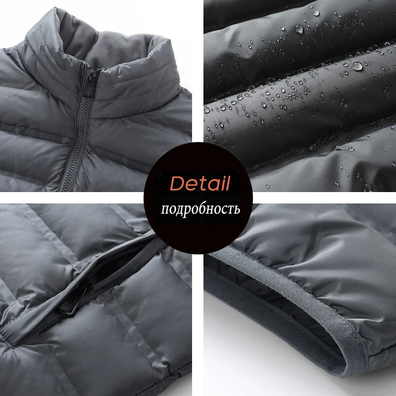 Men Autumn Casual Sleeveless Vests Jacket Mens Winter Warm Thicken Waistcoat  Men Fashion Waterproof Outwear Vest Jackets Male