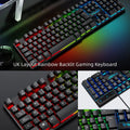 Mechanical Feel Gaming Keyboard Light Backlit RGB Wired Keyboard USB Office Home Media Keys Russian Spanish Arabic English