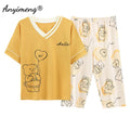 Summer Capris Pajamas Cute Cartoon Print for Women | SAMAG
