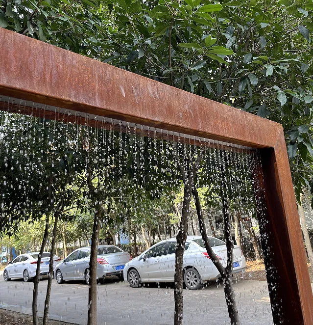 Metal bracket fountain waterfall garden decoration steel rain curtain