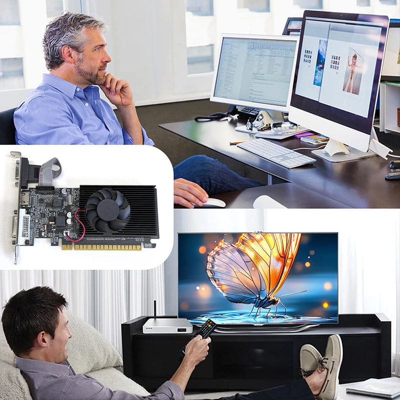 GT210 1G Gaming Graphics Card with DVI VGA HDMI-Compatibe Port Low Profile Graphics Card PIC Express2.0 for PC Gaming