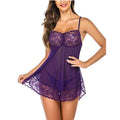 Sexy Lingerie Women Lace Hollow Bra Set Erotic Costumes Teddy Baby Doll Dress Deep V Open Bra Sleepwear Exotic Apparel Pajamas