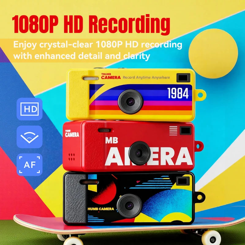 Digital Camera 0.96 Inch Mini Keychain Camera Retro Support Memory Card 1080P Very Small Camcorder Video Recorder with Flash