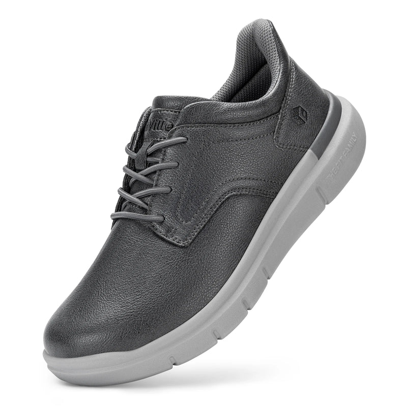 Fitville Men'S Shoes Wide Width Leather Slip-On Casual Shoes Lightweight For Swollen Feet With Arch Support Pain Relief