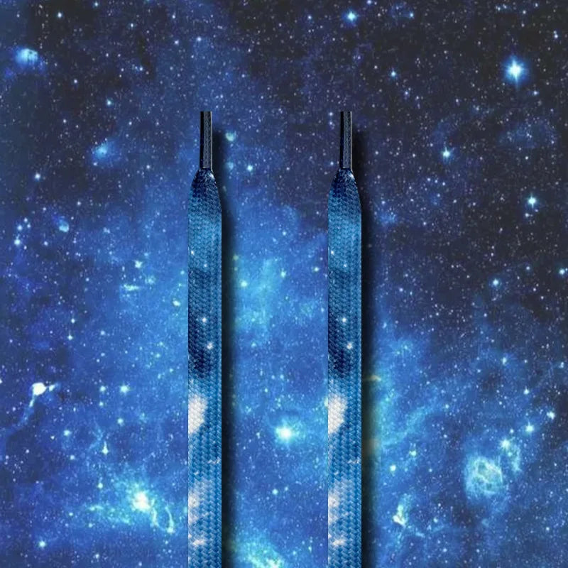 Star Shoelaces for Sneakers AF1/AJ1 Flat Shoelace Starry Sky Universe Galaxy Sports Tennis Shoe Laces Men Women Shoestrings