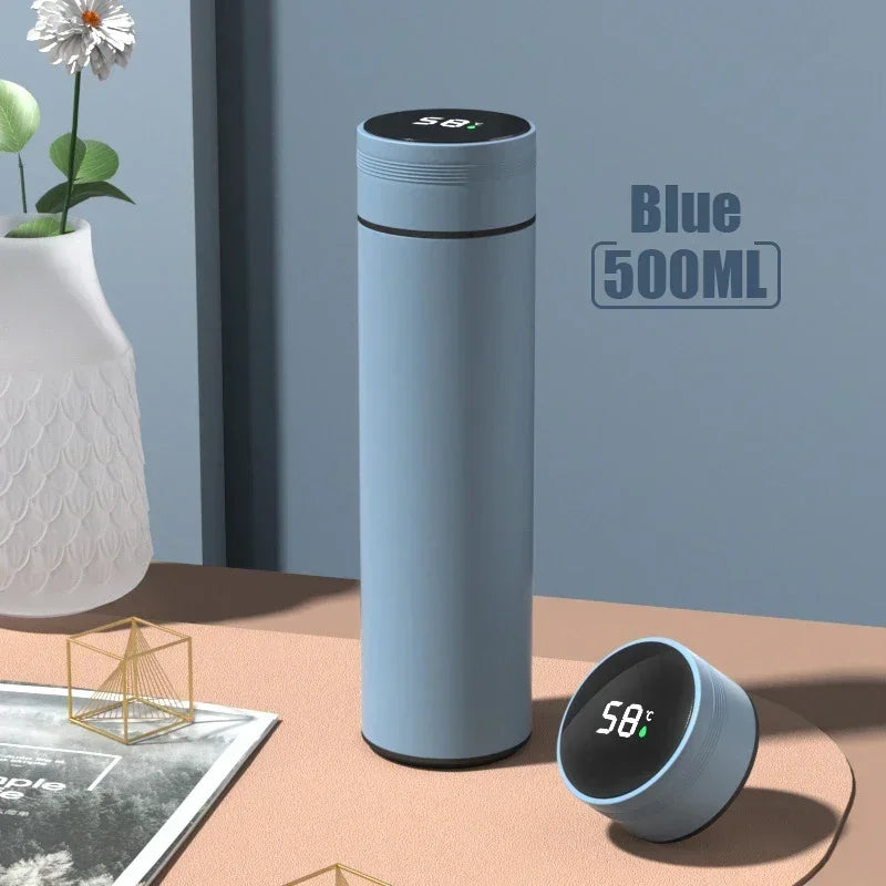 500ml Stainless Steel Thermos Cup with Temperature Display Outdoor Vacuum Insulated Divided Bottle Travel Mug Fathers Day Gift