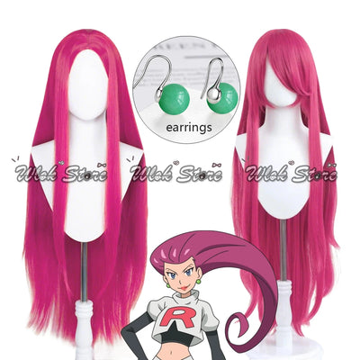 Classic Anime Poke Jessie Cosplay Wig 100cm Rose Red Pink | SAMAG