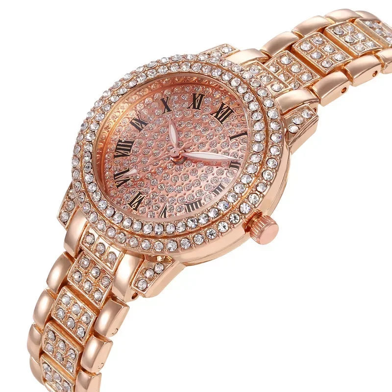 Women Fashion Shining Rhinestone Watch Brand Quartz Bracelet Watches Zircon Crystal Elegant Wristwatch Clock Friend Girls Gifts