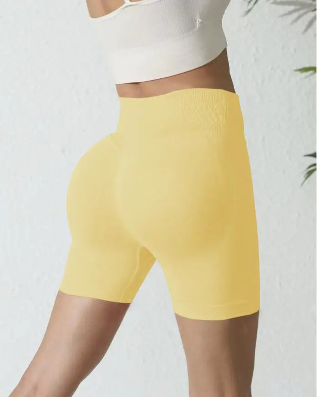 Women's Seamless High Waist Gym Shorts Butt Lifting Slim Fit High Elastic Yoga Shorts for Fitness Training Running & Cycling