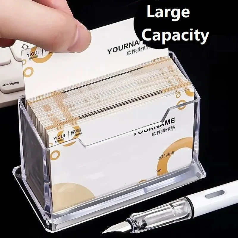 Acrylic Sign Holder Business Card Storage Price Tag Display Business Card Holder Support Carte Desktop Business Card Holder BQ04