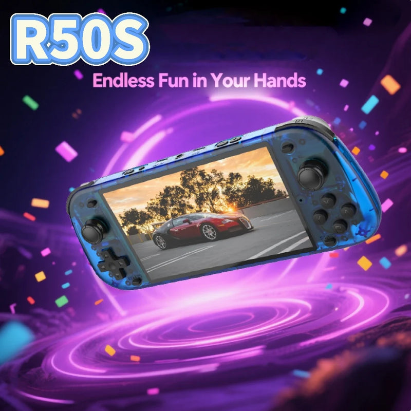 R50S Handheld Game Consolas 5.1 Inch 128G Retro Portable Gaming Player with Dual Joystick Two player Online