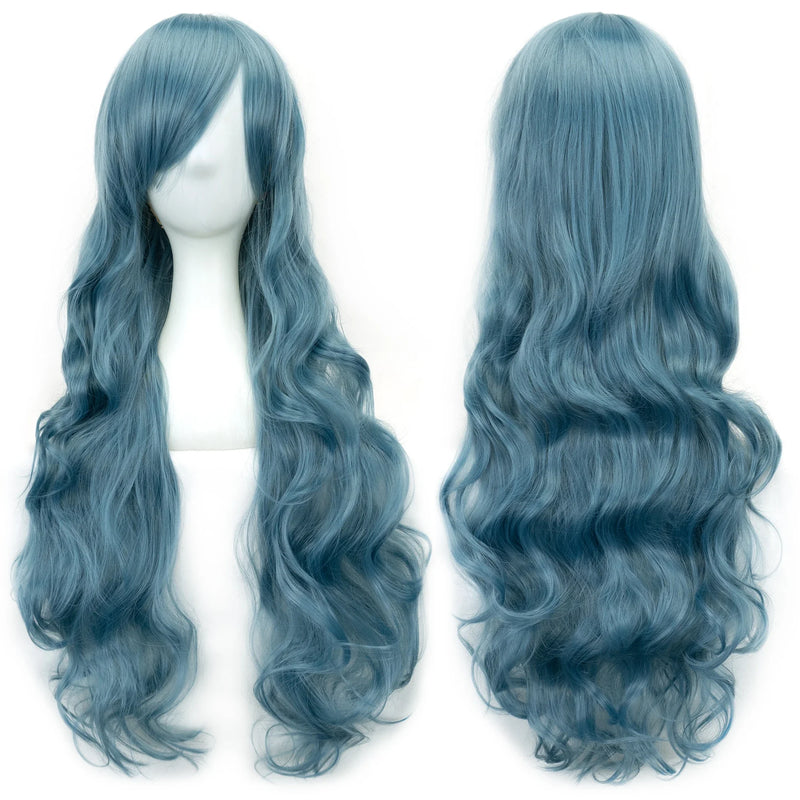Soowee Curly Long Synthetic Hair Green Wig Hairpiece Pink Black Party Hair Cosplay Wigs for Women
