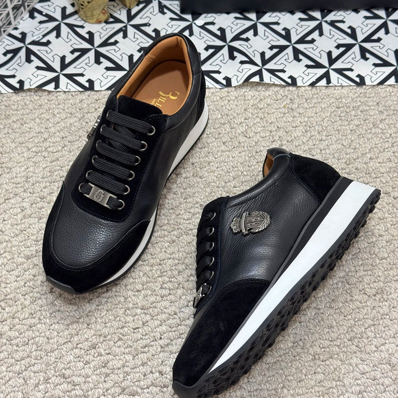 BILLIONAIRE BLSK CPRT Shoes Cowhide 2025 new embroidery fashion quality comfort motion Men‘s European size 39-45 Black Shoes