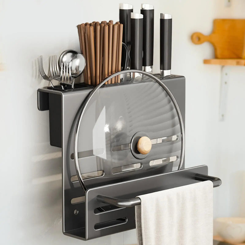 Knife Block without Knives, Wall Mounted Organiser, Kitchen Cutlery Holder for Cutting Boards - View 5 | SAMAG