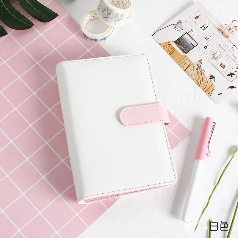 Vintage Refillable Notebook A5 A6 File Folder Notepad Cover Leather Ring Binder Office Documents Organizer Paper Storage