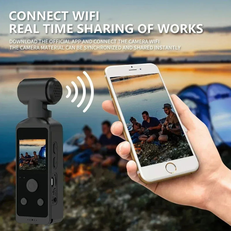 5K Ultra HD Waterproof Action Camera 270° Rotatable Wifi Sports Cam with Waterproof Case for diving mountaineering cycling