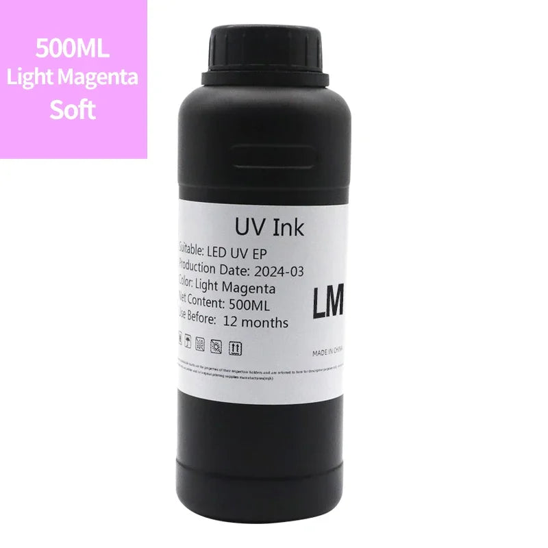 DAT 500ML UV Ink LED Ink Compatible For Epson i3200 i1600 XP600 L800 L805 L1800 TX800 1390 DX5 DX7 printhead UV Flatbed UV Ink