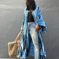 Bikini Cover Up Tie Dye Printed Swimsuit Cape Pareo Bohemian Beach Kimono Dresses Self Belted Bathing Suits Dropshipping