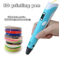 HOMEFISH Electronic 3D Printing Pen with 9M PLA Consumables High-Temperature 3D Graffiti Tool Intelligent Toy Gift