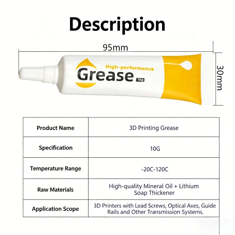 High-Performance Anti-Rust 3D Printer Lubricant Grease for Lead Screws, Linear Rails & Bearings – Universal Lube