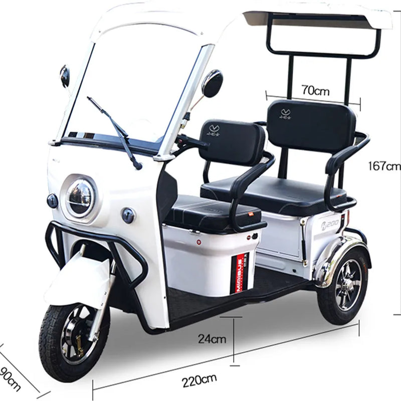 New 2 3 4 Seat Mini Bus Electric Four Wheeler With Roof Scenic Sightseeing Car Double Row Seat Scooter Electric Golf Cart