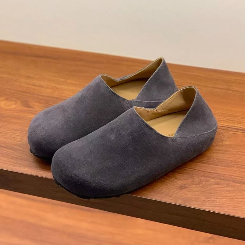 Zuecos De Mujer Suede Mule Shoes Women's Single Shoes 2026 Spring Autumn Baotou Half Slippers Outdoor Pull on Clog Mules Femme