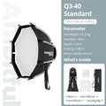 AMBITFUL Q3 Series 40/60cm Quick Release Standard SA-GD Ring Softbox For GODOX ML60 ML100 AD300PRO Video COB FlashLight
