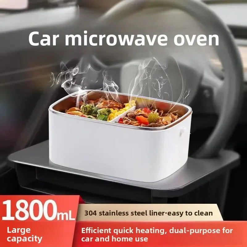 Durable Car Microwave Oven 1.8L 12V24V Water-Free Heating Multifunctional Vehicle Cooking Pot