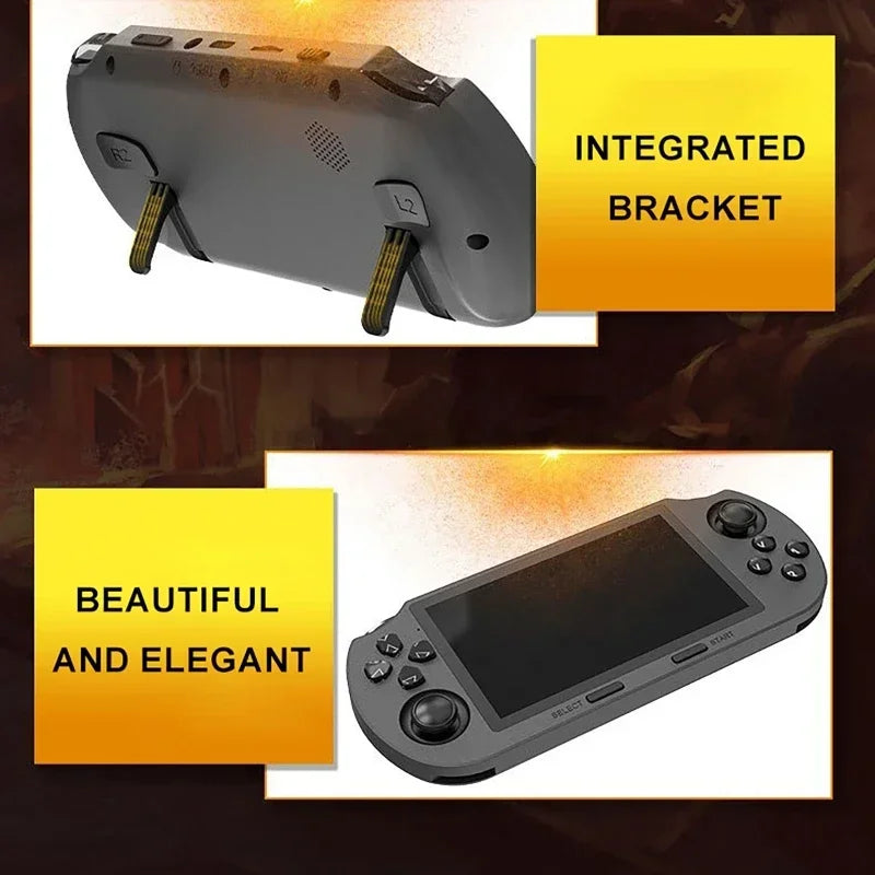 Game Player Handheld 4.5in IPS Screen Two Player Games+Game Handle Retro Video Game Console 64G 20000+ Game for PS1/GBA/SFC/MAME