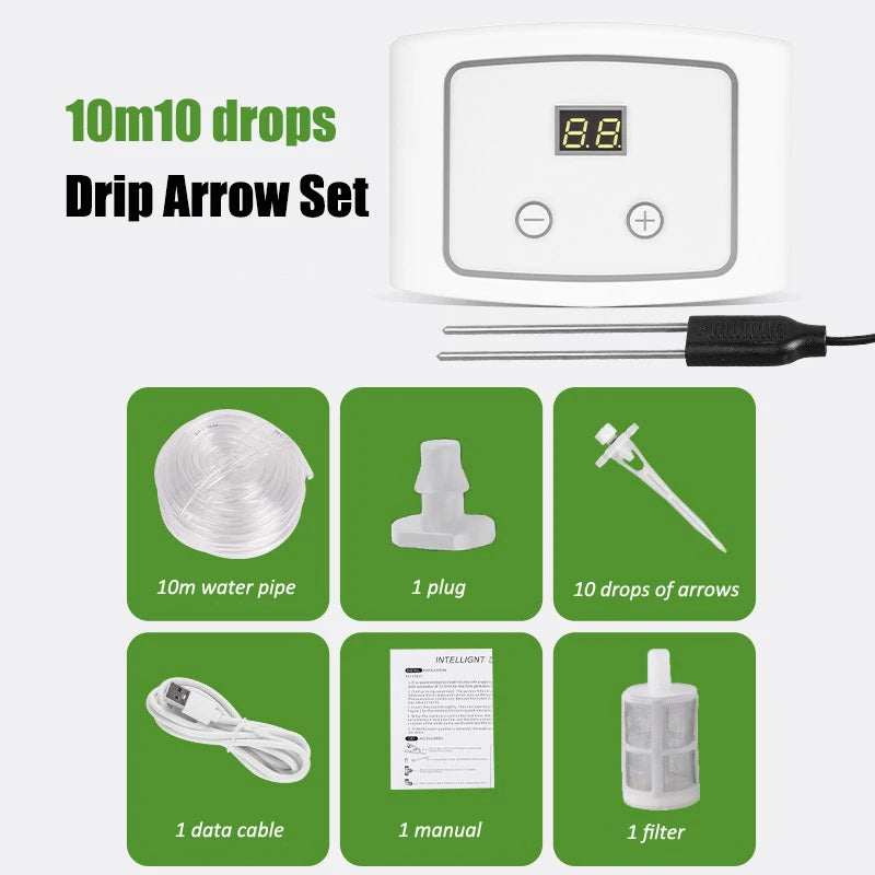 Garden Soil Moisture Sensor Automatic Watering System Adjustable Drip Irrigation Kit Watering Device for Indoor Potted Plants