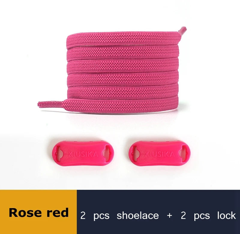 Elastic Shoe Laces Buckle Lock No Tie Shoelaces Sneakers Flat Woven Shoelace without Ties Kids Adult Rubber Bands for Shoes